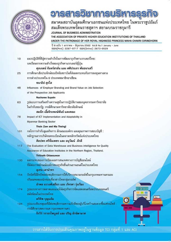 วารสารวิชาการบริหารธุรกิจ สมาคมสถาบันอุดมศึกษาเอกชนแห่งประเทศไทย