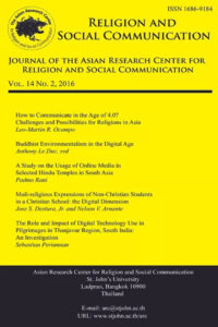 Journal of the Asian Research Center for Religion and Social Communication