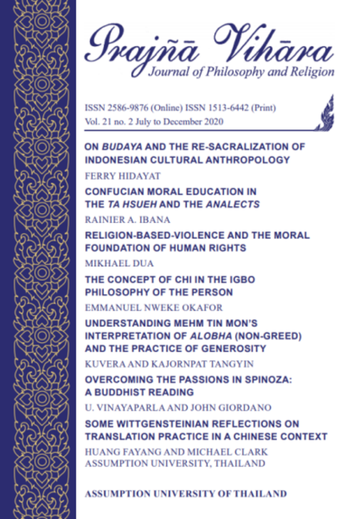 Prajna Vihara : Journal of Philosophy and Religion